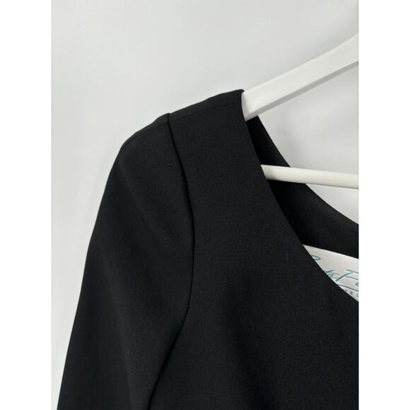 Santa Fe Vintage Dress Womens 2 Black Gold Leaf Applique Long Sleeves Full Zip - Picture 9 of 16